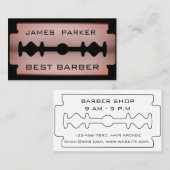 Rasierklingen-Rosen-Goldfriseur-moderner Visitenkarte (Vorne/Hinten)