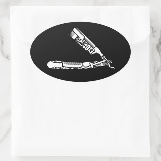 Rasierkombinationen Ovaler Aufkleber (Tasche)