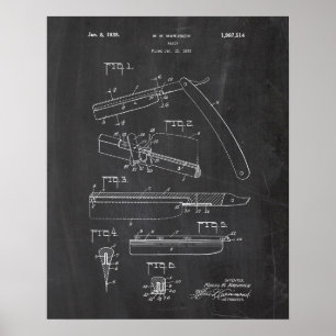 Rasiermesser Patent Poster