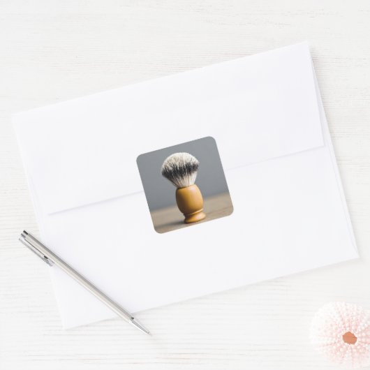 Rasierpinsel Quadratischer Aufkleber (Umschlag)