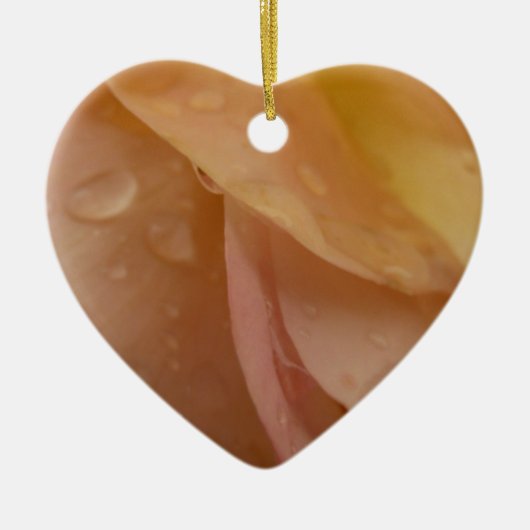 Rasierropfen auf Rose Petals Pink Peach Floral Keramik Ornament (Vorne)