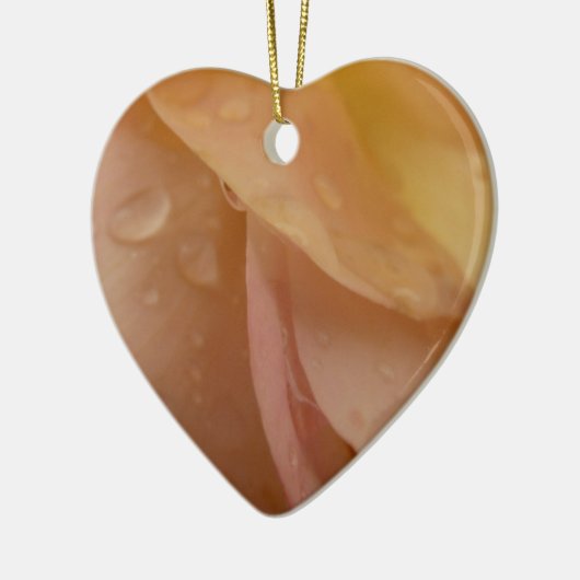 Rasierropfen auf Rose Petals Pink Peach Floral Keramik Ornament (Links)