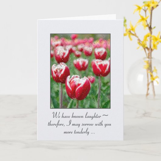 Rasierropfen auf Tulips-Beileid Karte (Gelbe Blume)