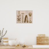 Rasierset für antike Männer Poster (Küche)