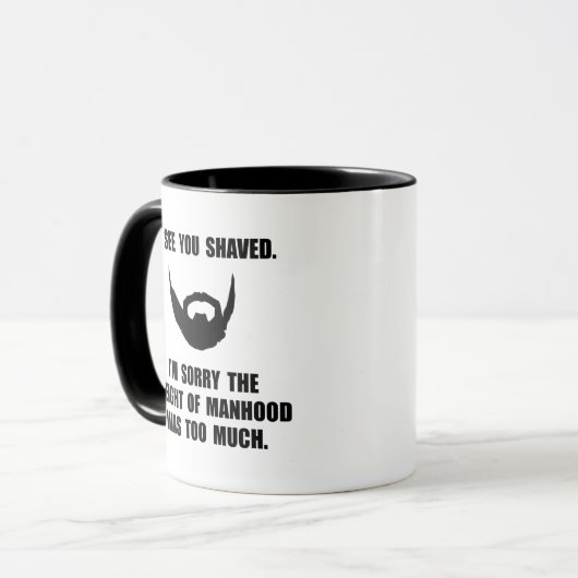 Rasierte Männlichkeit Tasse (Vorderseite Links)