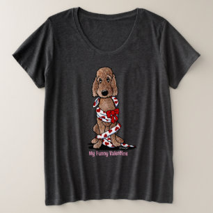 Rasiertes Chocolate Doodle Valentinstag Plus Size Große Größe T-Shirt