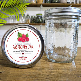Raspberries Canning Jar Label Runder Aufkleber