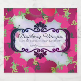 Raspberries-Zuhause-Konservenetikett mit Essig Alkoholflaschenetikett