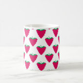 Raspberry Berry Pink Fruit Pattern Kaffeetasse (Mittel)