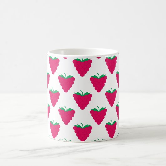 Raspberry Berry Pink Fruit Pattern Kaffeetasse (Mittel)