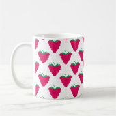 Raspberry Berry Pink Fruit Pattern Kaffeetasse (Links)