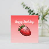 Raspberry Birthday Card Karte (Stehend Vorderseite)