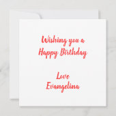 Raspberry Birthday Card Karte (Rückseite)