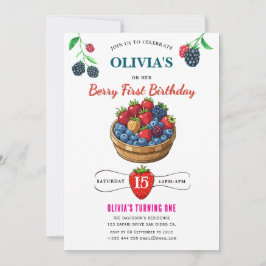 Raspberry Birthday Party Einladung