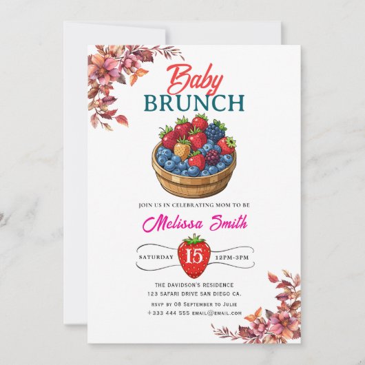 Raspberry Birthday Party Einladung (Vorderseite)