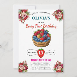 Raspberry Birthday Party Einladung