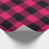 Raspberry Black Huge Buffalo Kariert Lumberjack Geschenkpapier (Ecke)
