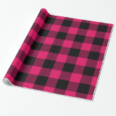 Raspberry Black Huge Buffalo Kariert Lumberjack Geschenkpapier (Ungerollt)