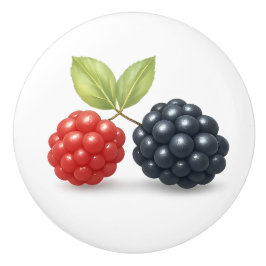 Raspberry BlackBerry Fruit Illustration Wasserfarb Keramikknauf