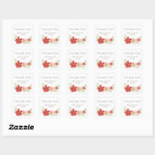 Raspberry & Blush Bold floral Danke Sticker (Blatt)