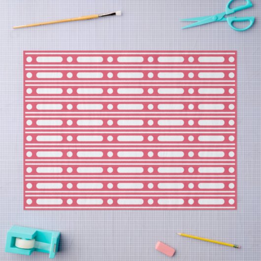 Raspberry Bone Inlay Dots Border Decoupage Paper Seidenpapier (Basteln)