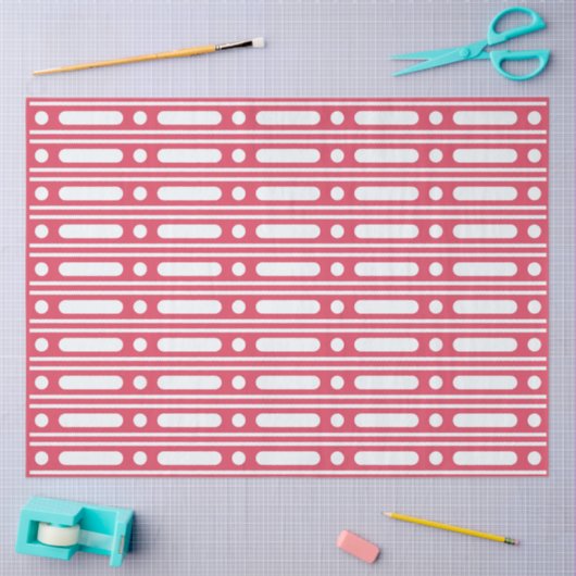 Raspberry Bone Inlay Dots Border Decoupage Paper Seidenpapier (Basteln)