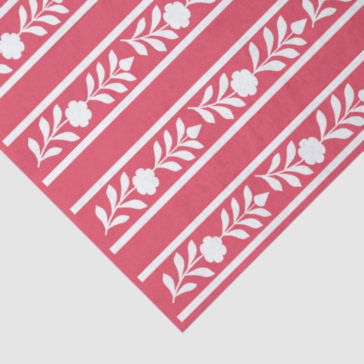 Raspberry Bone Inlay Floral Border Decoupage Paper Seidenpapier (Detail)