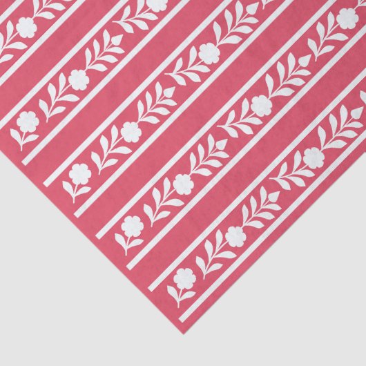 Raspberry Bone Inlay Floral Border Decoupage Paper Seidenpapier (Detail)