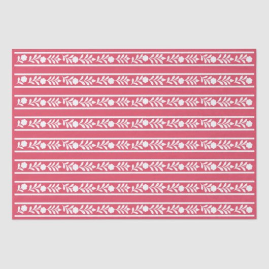 Raspberry Bone Inlay Floral Border Decoupage Paper Seidenpapier (Vorderseite)