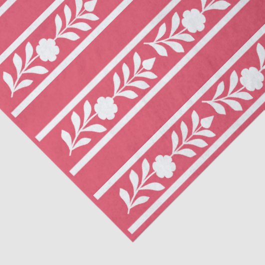 Raspberry Bone Inlay Floral Border Decoupage Paper Seidenpapier (Ausschnitt)