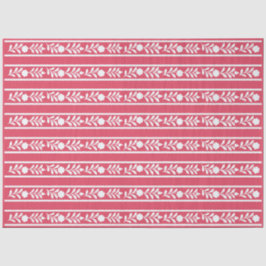 Raspberry Bone Inlay Floral Border Decoupage Paper Seidenpapier
