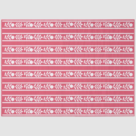 Raspberry Bone Inlay Floral Border Decoupage Paper Seidenpapier (Vorderseite)
