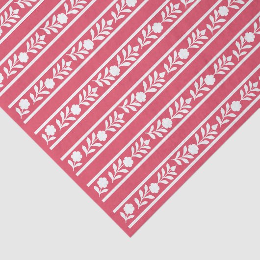 Raspberry Bone Inlay Floral Border Decoupage Paper Seidenpapier (Ausschnitt)