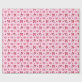 Raspberry & Bow Muster Wrapping Paper Roll Geschenkpapier (Flach)