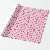 Raspberry & Bow Muster Wrapping Paper Roll Geschenkpapier (Ungerollt)