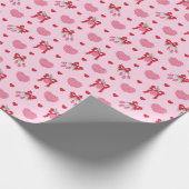 Raspberry & Bow Muster Wrapping Paper Roll Geschenkpapier (Ecke)