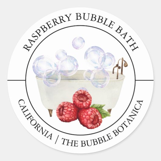 Raspberry Bubble Bath Runder Aufkleber (Vorderseite)