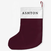 Raspberry Burgundy, Solid Burgundy Kleiner Weihnachtsstrumpf (Rückseite)