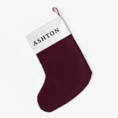 Raspberry Burgundy, Solid Burgundy Kleiner Weihnachtsstrumpf (Rückseite (Hängend))