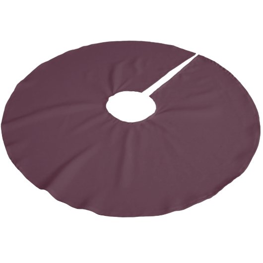 Raspberry Burgundy, Solid Burgundy Polyester Weihnachtsbaumdecke (Schrägansicht)