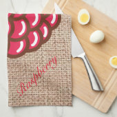 Raspberry Burlap print Küchentuch (Viertel Falte)