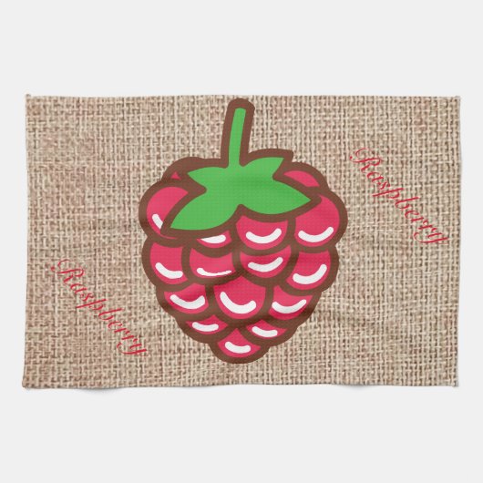 Raspberry Burlap print Küchentuch (Horizontal)