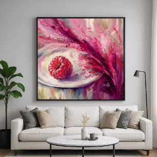 Raspberry Burst - Stilvolle Abstrakte Stillleben K Poster