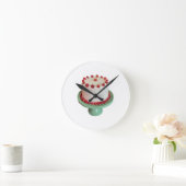 Raspberry Cake Clock Runde Wanduhr (Zuhause)