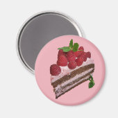 Raspberry Cake Magnet (Vorderseite/Rückseite)