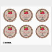 Raspberry Canning Jar Kraft Papier Style Label Runder Aufkleber (Blatt)