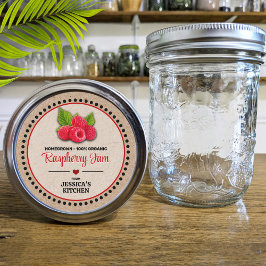 Raspberry Canning Jar Kraft Papier Style Label Runder Aufkleber