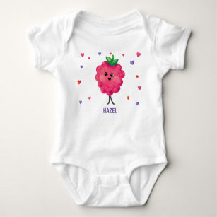 Raspberry Cartoon Berry Erster Geburtstag Baby Strampler