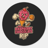 Raspberry Chocolate Rip Swish N Dish Basketball Ta Runder Aufkleber (Vorderseite)