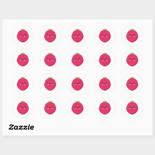 Raspberry Classic Round Sticker (Blatt)